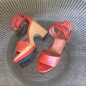 Robert Clergerie wooden platforms Sz  5-1/2